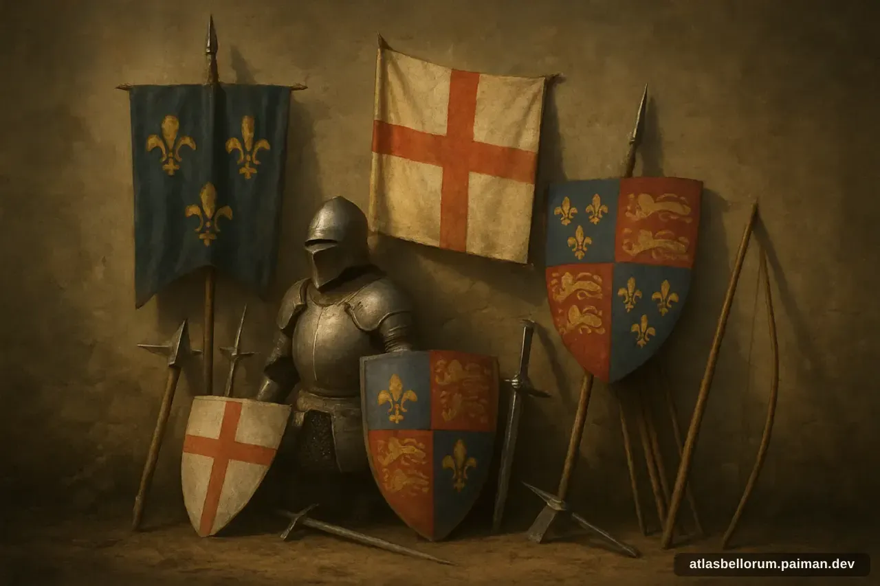 Ilustrasi perlengkapan zaman menjelang Pertempuran Agincourt.