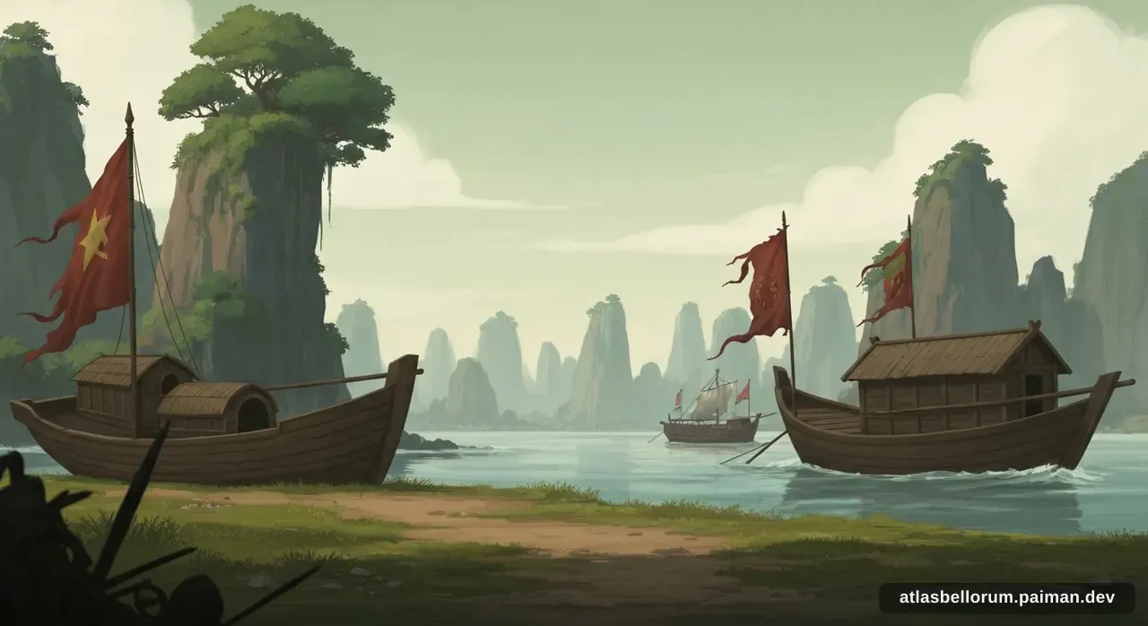 Ilustrasi perlengkapan zaman menjelang Pertempuran Sungai Bạch Đằng.