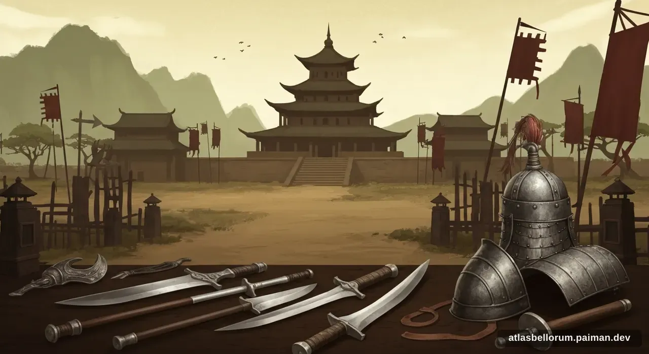 Ilustrasi persenjataan khas era Pertempuran Sungai Bạch Đằng.