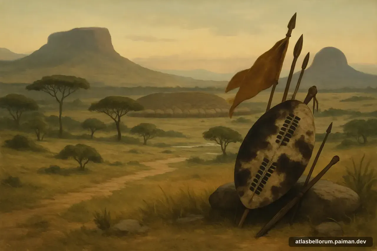 Ilustrasi simbol warisan Cetshwayo kaMpande.