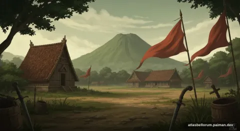 Ilustrasi lanskap medan Perang Diponegoro (Industrialisasi 1825).