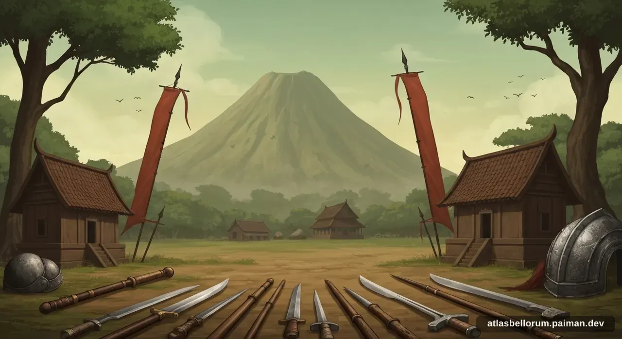 Ilustrasi persenjataan khas era Perang Diponegoro.