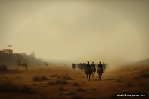 Ilustrasi lanskap medan Pertempuran Diu (Mesiu Awal, 1509 M).