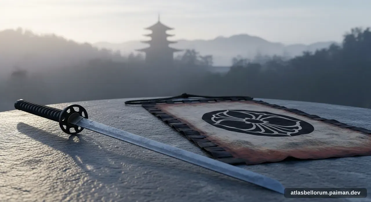 Ilustrasi simbol warisan Hōjō Tokimune.