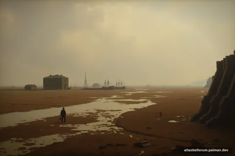 Ilustrasi lanskap medan Pertempuran Inchon (Nuklir & Modern, 1950 M).