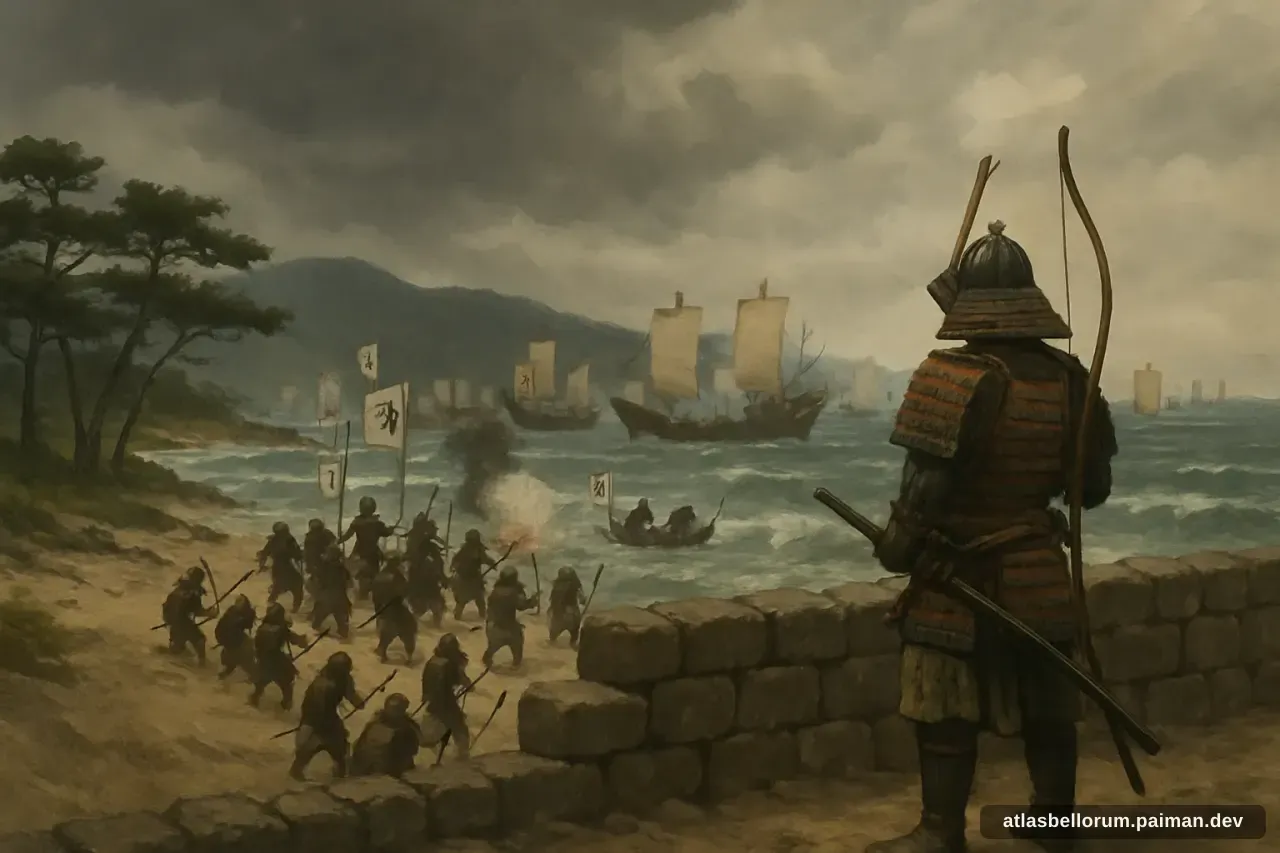 Ilustrasi perlengkapan zaman menjelang Invasi Mongol ke Jepang.