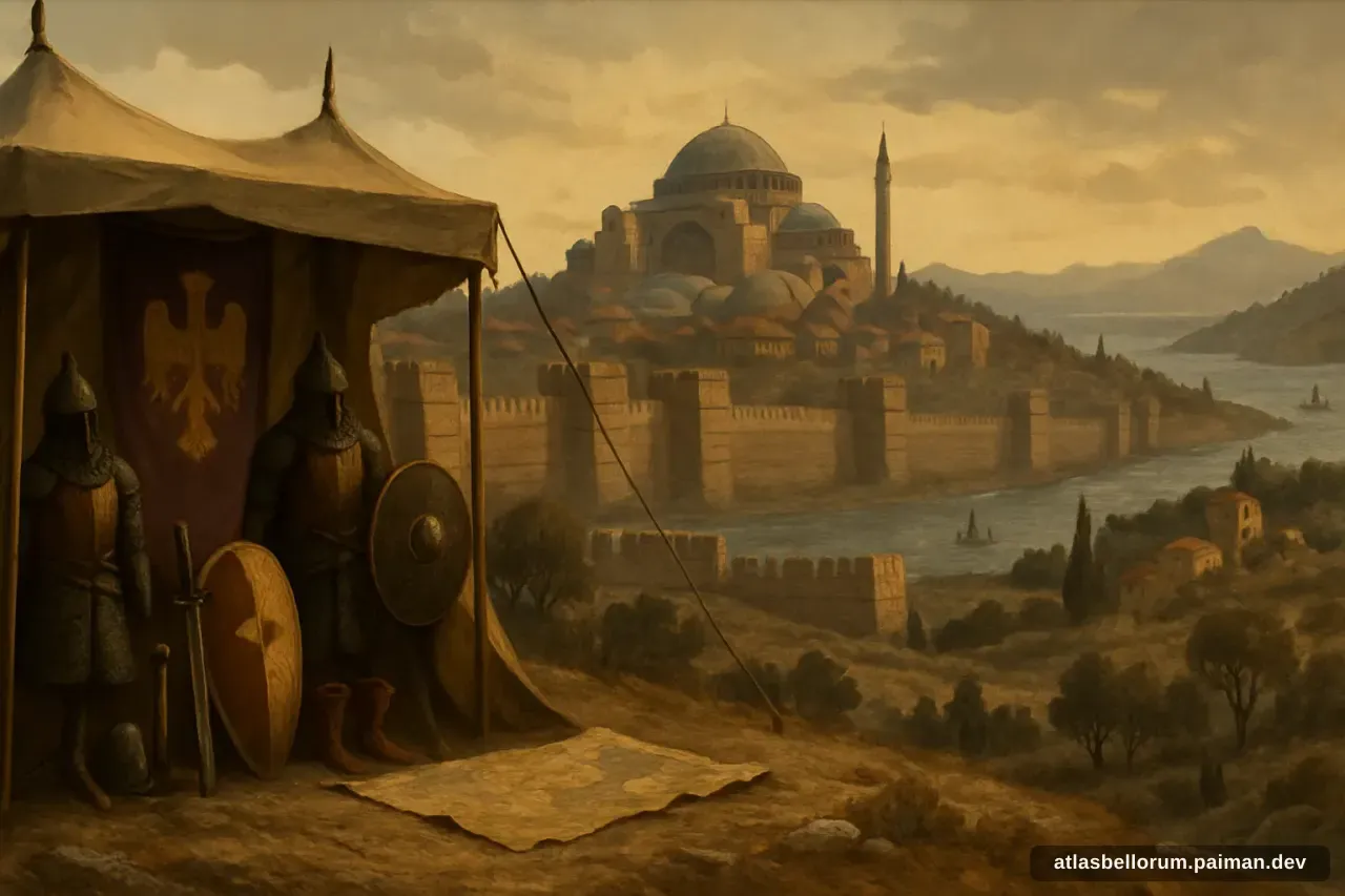 Ilustrasi medan kampanye yang diarungi Konstantinus XI Palaiologos.