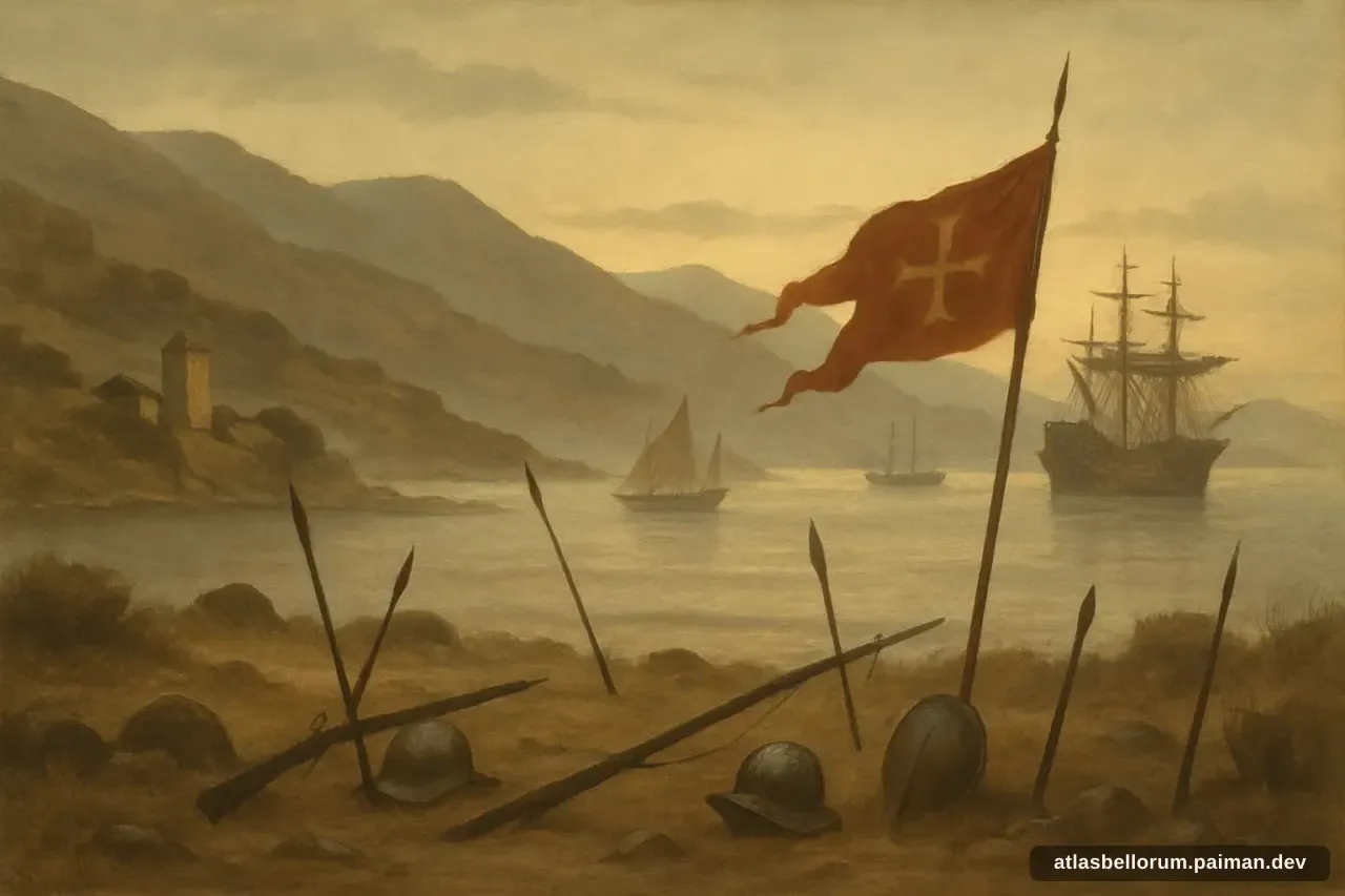 Ilustrasi suasana simbolik terkait Pertempuran Lepanto.