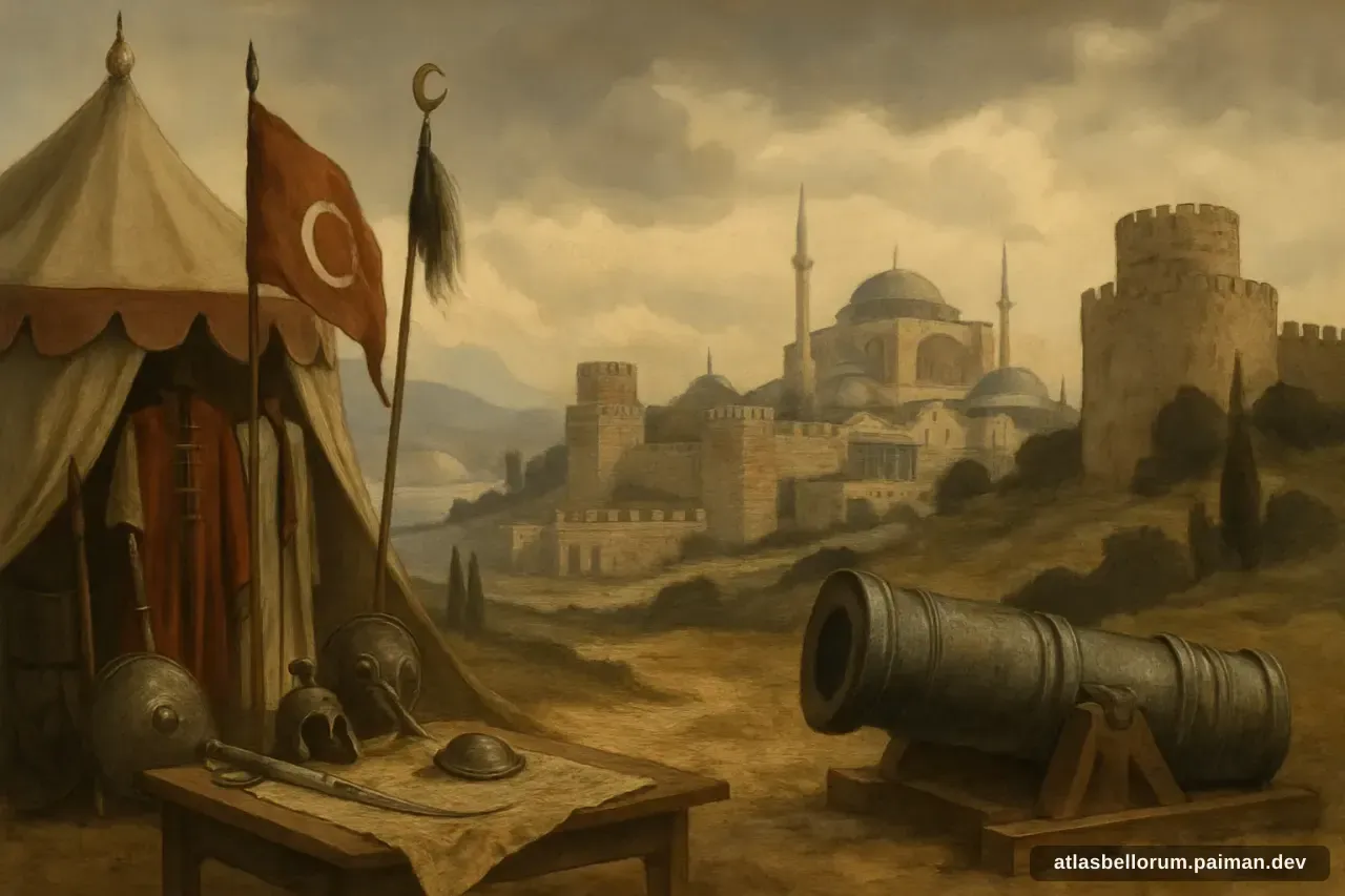 Ilustrasi medan kampanye yang diarungi Mehmed II Sang Penakluk.