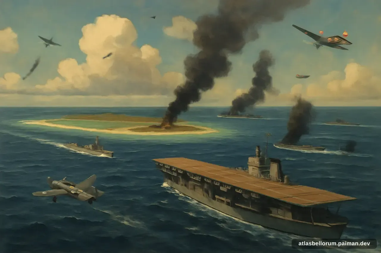 Ilustrasi perlengkapan zaman menjelang Pertempuran Midway.