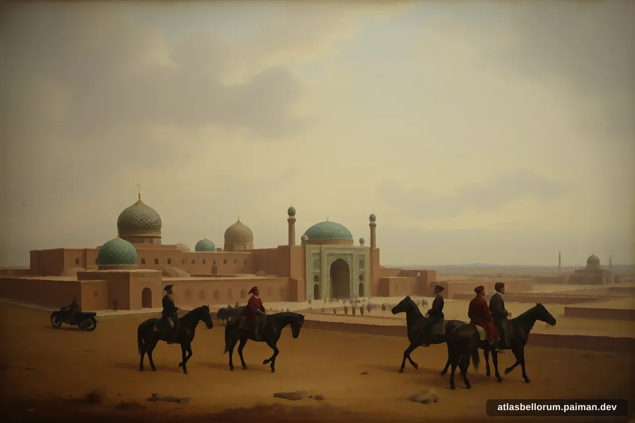 Ilustrasi medan kampanye yang diarungi Nāder Shāh Afshār.