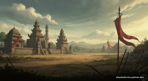 Ilustrasi lanskap medan Perang Aceh (Industrialisasi, 1873 M).