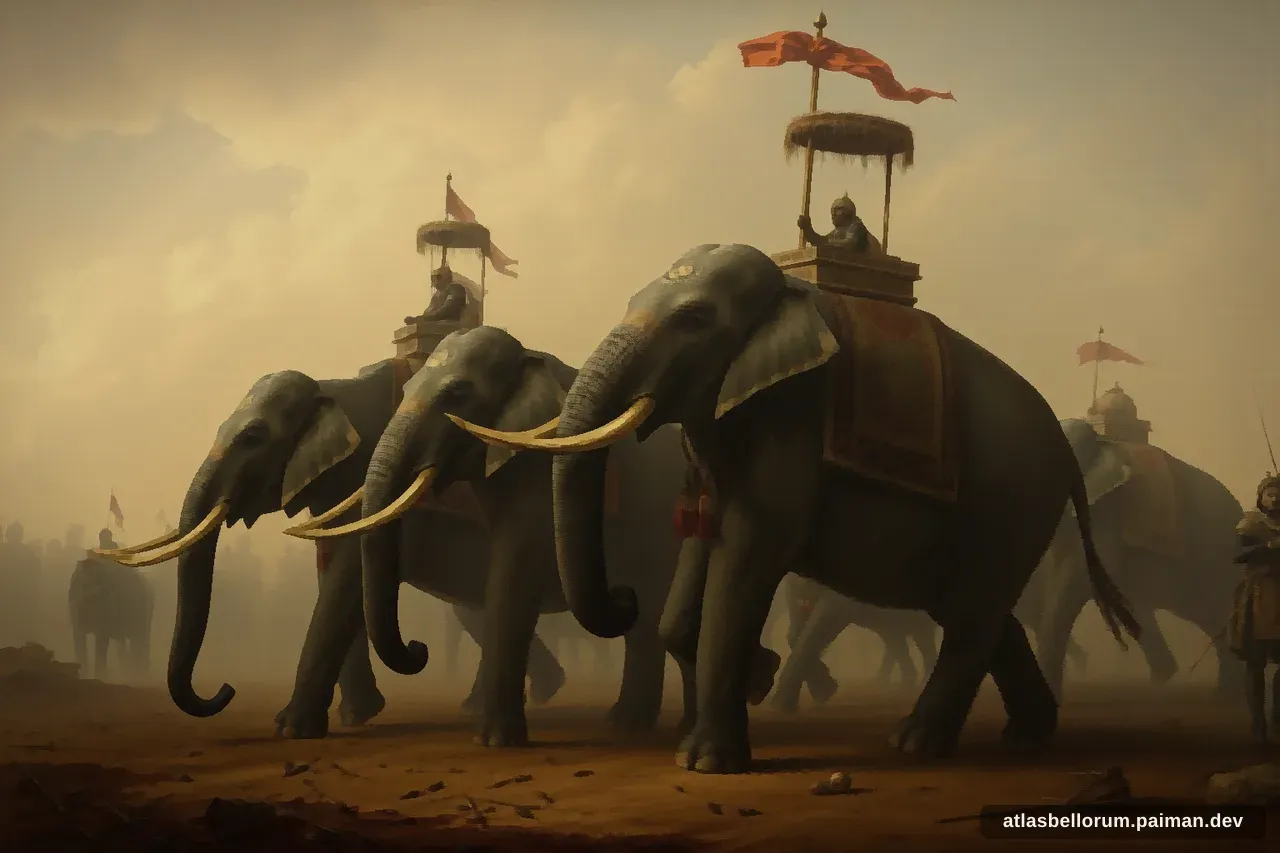 Ilustrasi medan kampanye yang diarungi Raja Poros.