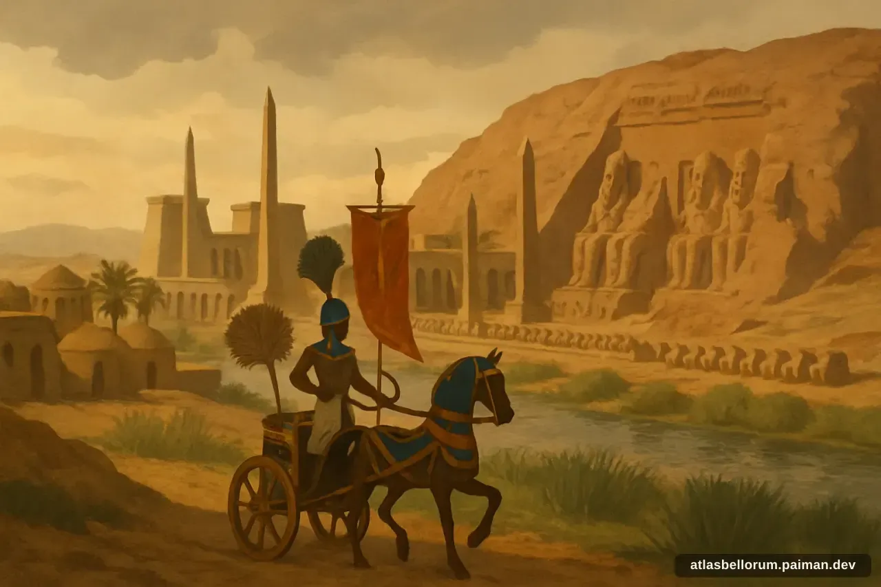 Ilustrasi medan kampanye yang diarungi Ramesses II.