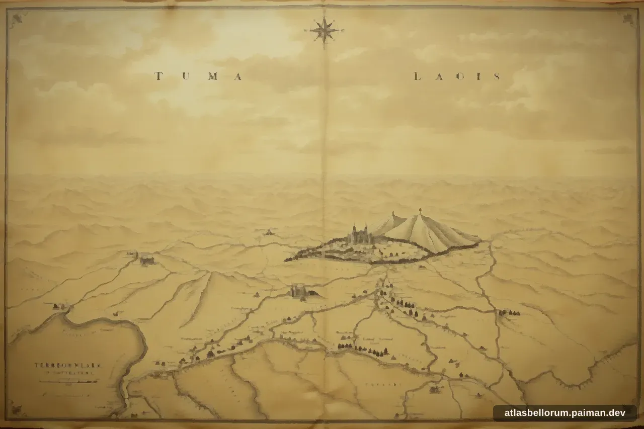 Peta bergaya rute kampanye Tokugawa Ieyasu.