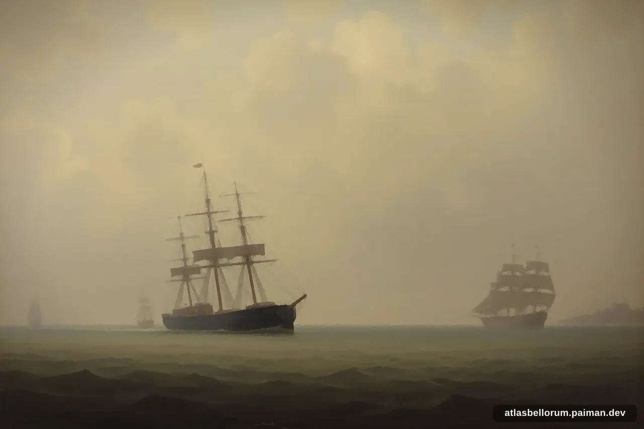 Ilustrasi perlengkapan zaman menjelang Pertempuran Selat Tsushima.