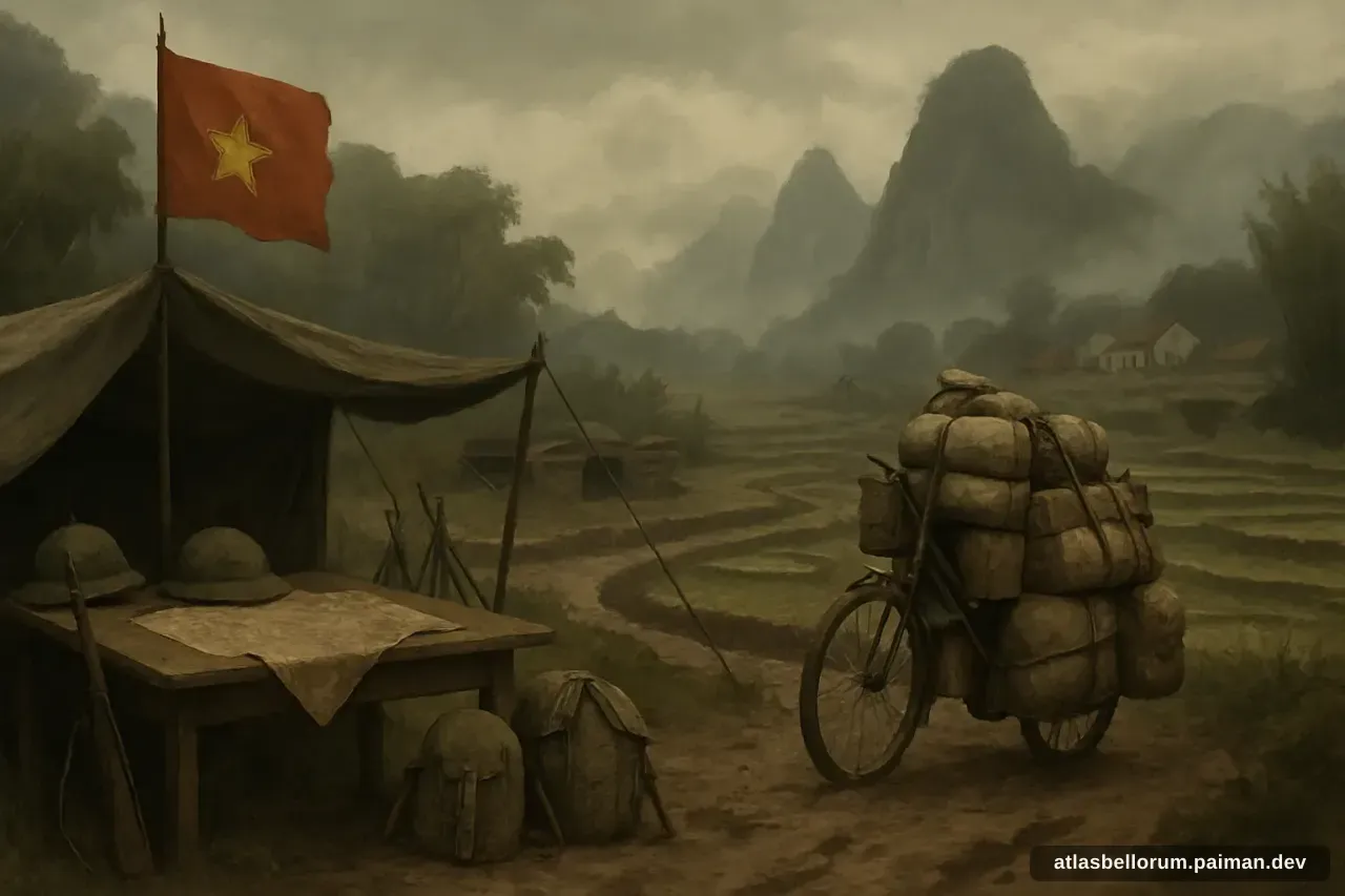 Ilustrasi medan kampanye yang diarungi Võ Nguyên Giáp.