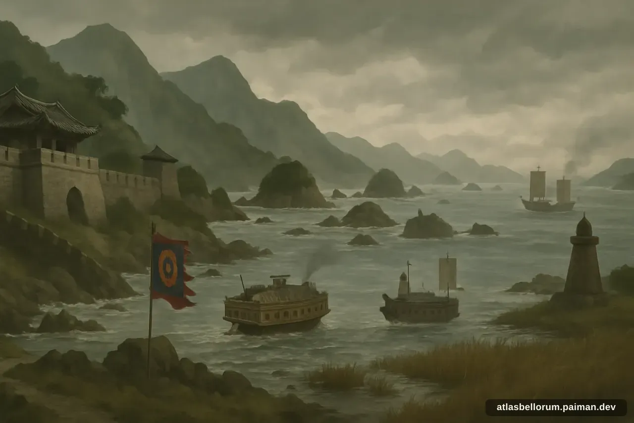 Ilustrasi medan kampanye yang diarungi Yi Sun-sin.